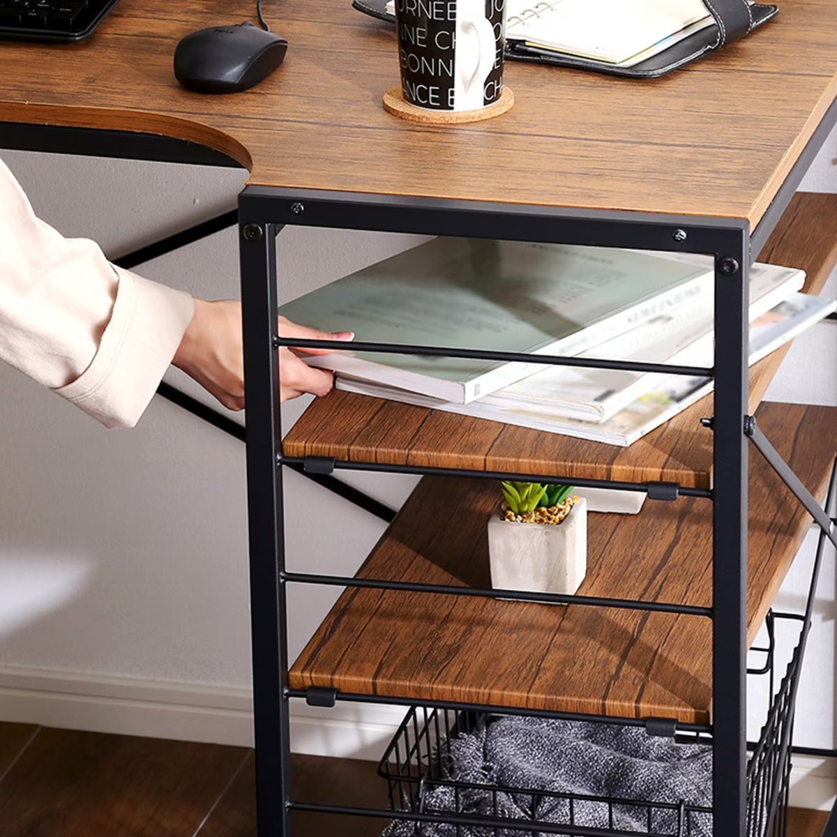 楽天市場】ヴィンテージテイストのL型天板デスク(LBK) ニトリ メーカー