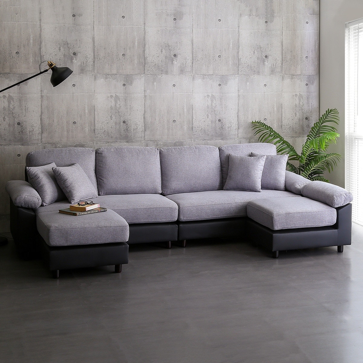 楽天市場】PVC×布張り6人掛けコーナーカウチソファ ニトリ 【配送員