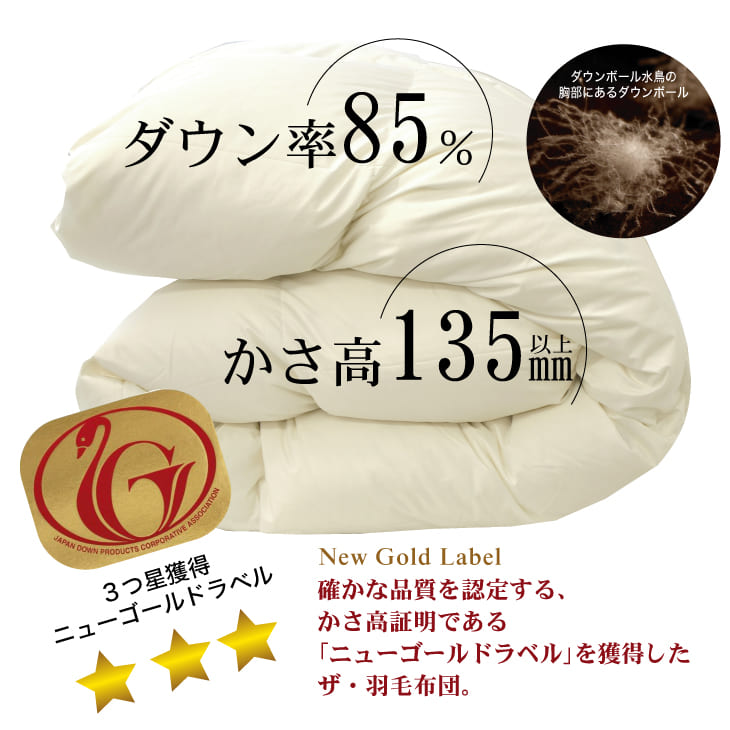 楽天市場】羽毛布団 シングルサイズ ザ・羽毛布団 【ニューゴールド