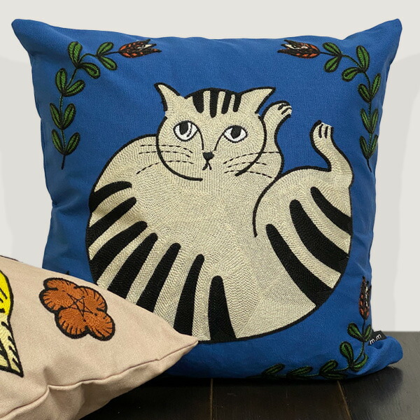 楽天市場】松尾ミユキ エンブロイダリー クッションカバー【猫グッズ