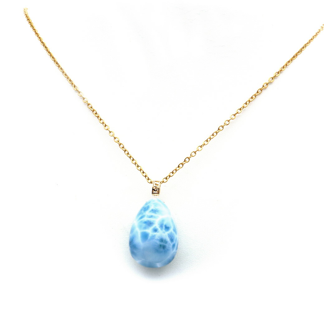 楽天市場】ラリマー ネックレス 天然石 ペンダント 18金 K18 ロイヤル