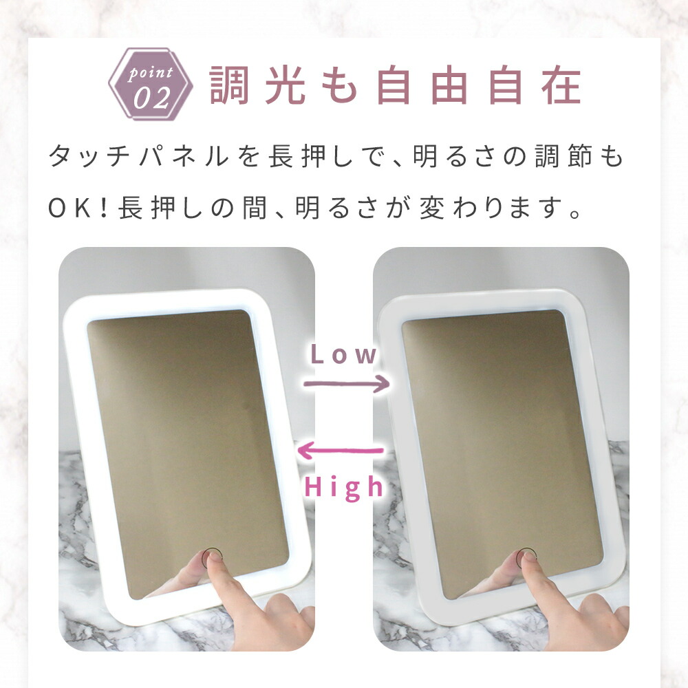 楽天市場】【MILASIC公式】女優ミラー 充電式 LED ライト付き 充電