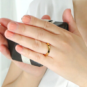 楽天市場】K24 純金 平打ちリング レディース【3.0mm】【送料無料