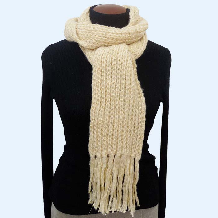 楽天市場】やさしく首にフィット レディース 手編み ロング マフラー