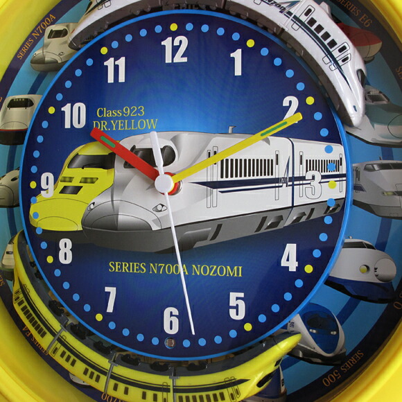 楽天市場】掛け時計 新幹線やドクターイエローが走る クロック ダブル