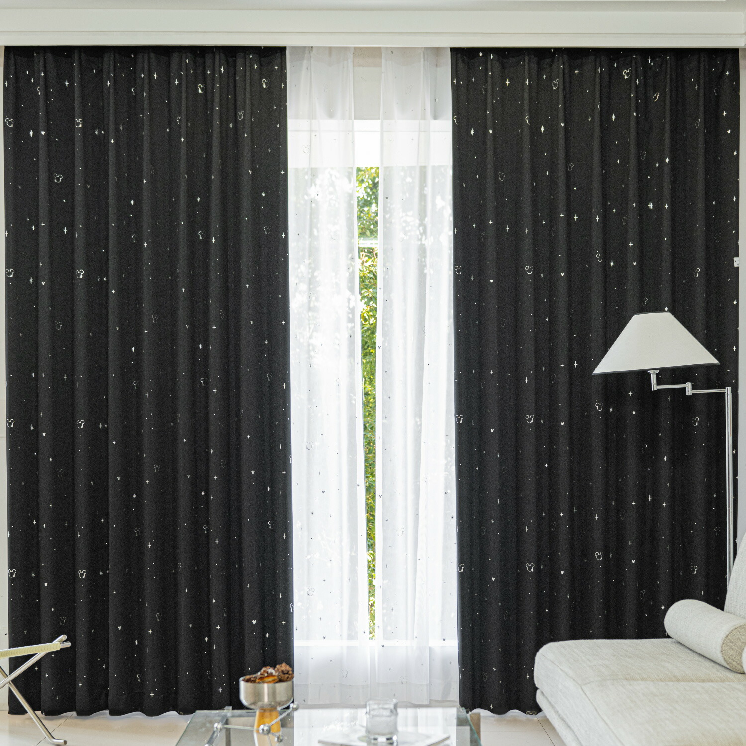 楽天市場】ディズニー カーテン ミッキーマウス 4枚組（遮光カーテン2