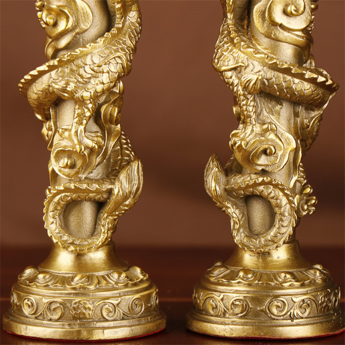 楽天市場】2個セット 燭台 銅製品 ローソク立て 龍 キャンドル