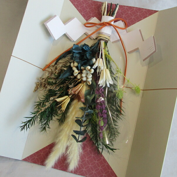 楽天市場】迎春スワッグ 新しい年をお迎えする花飾り ブルー【お正月