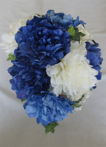 楽天市場】ウエディングブーケ/ブライダルブーケ/ブルー＆ホワイト芍薬