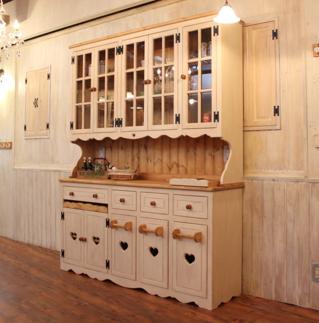 楽天市場】カップボード 幅170 日本製 カントリー 家具 手作り 木 木製