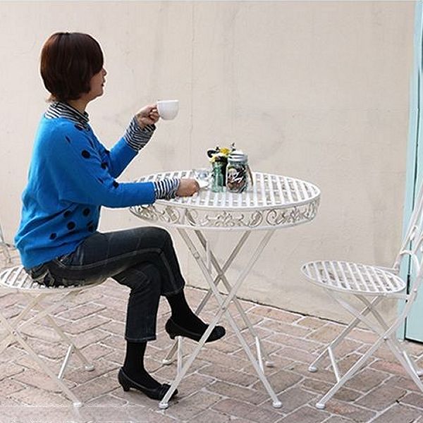 楽天市場】最大1000円OFFクーポン□ホワイト アイアン テーブル チェア