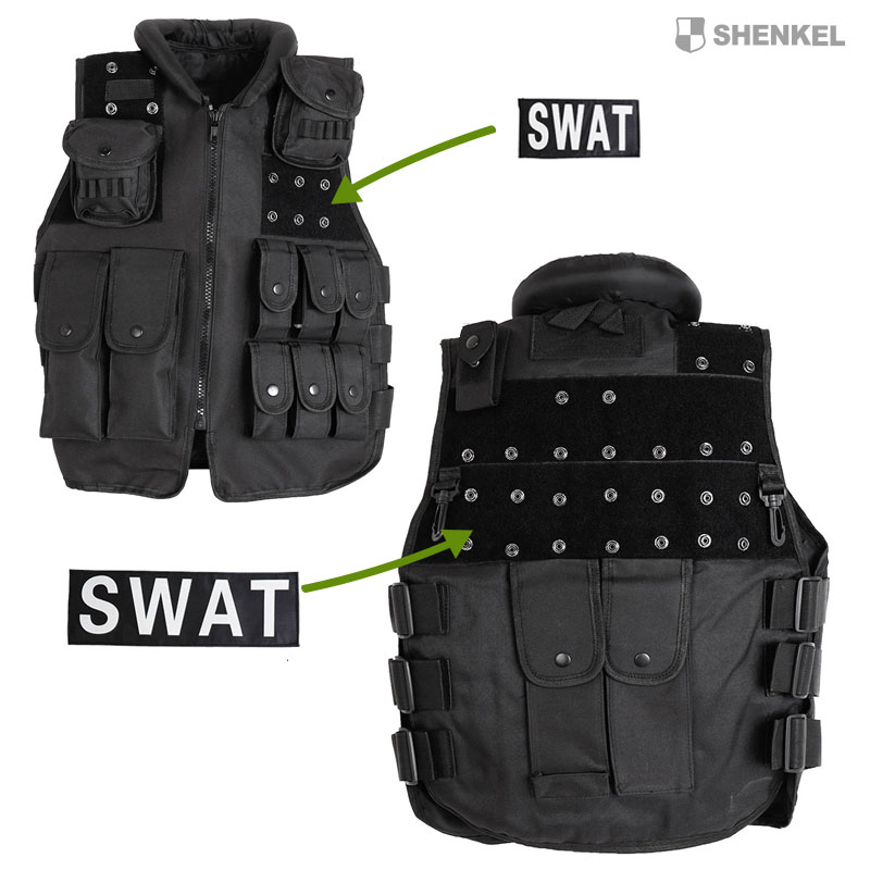 楽天市場】【特価品】SWAT ブラック 8点入り フルセット 迷彩服 上下