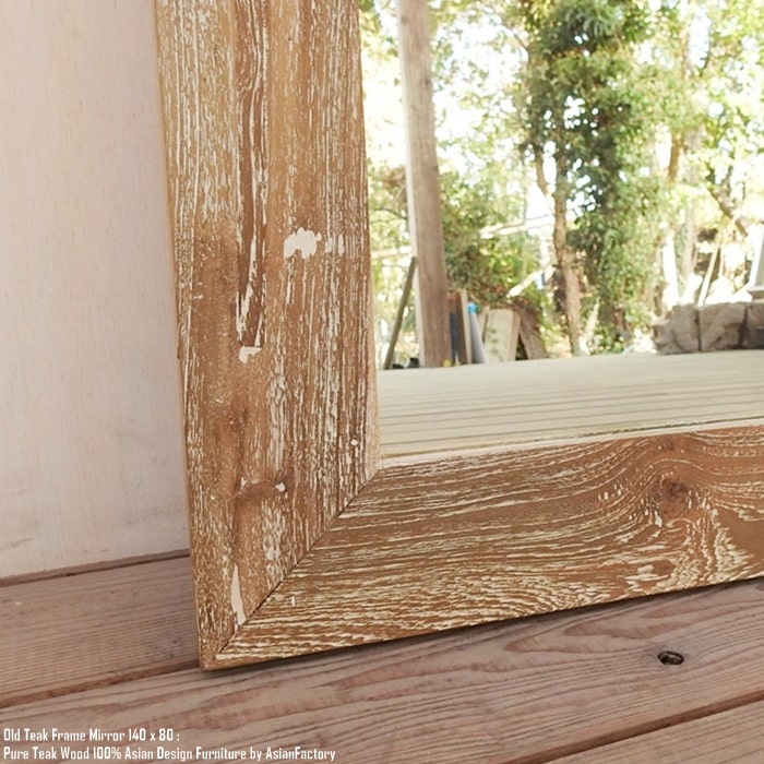 楽天市場】オールドチーク無垢材 姿見鏡 140cm×80cm WW 全身ミラー