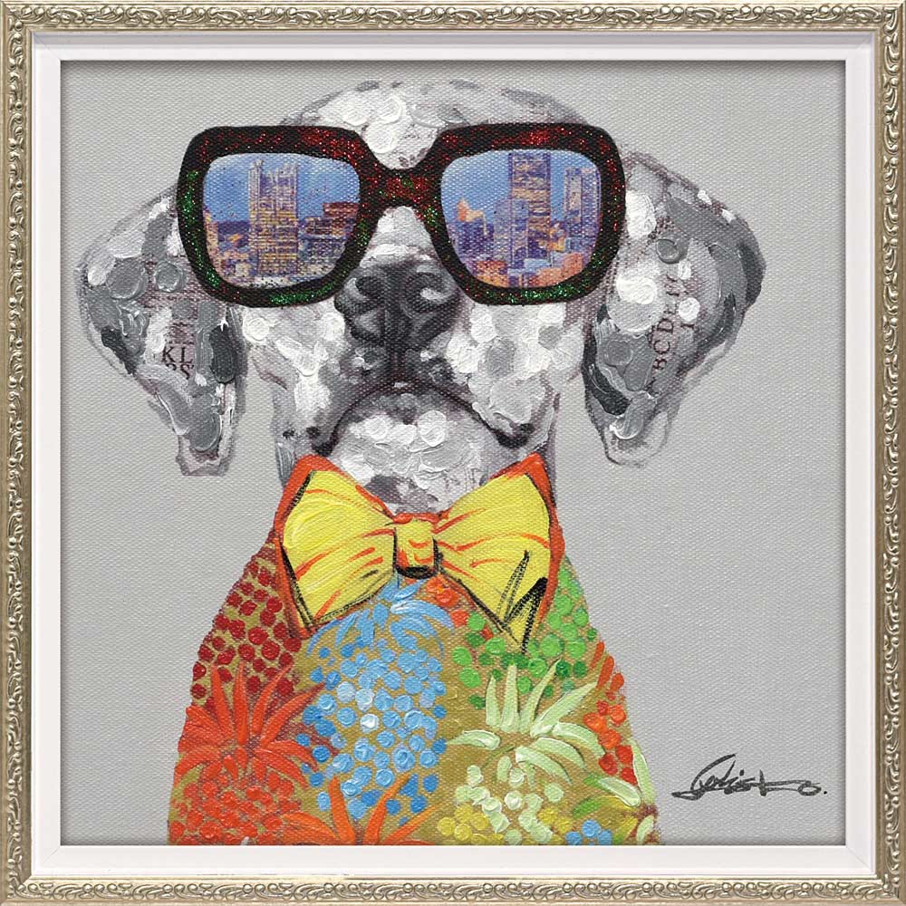 楽天市場】絵画 オイル ペイント アート「ビュー シティ ドッグ（S