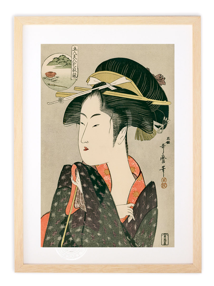 楽天市場】版画 絵画 名画 日本画 ＜五人美人愛嬌競＞八ツ山平野屋