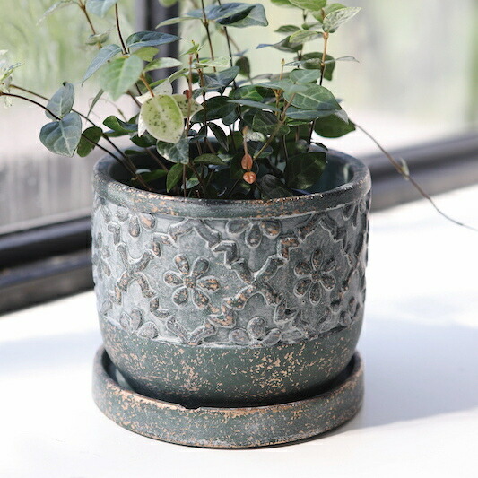 楽天市場】植木鉢 おしゃれ アンティーク グレゴラウンドポットS