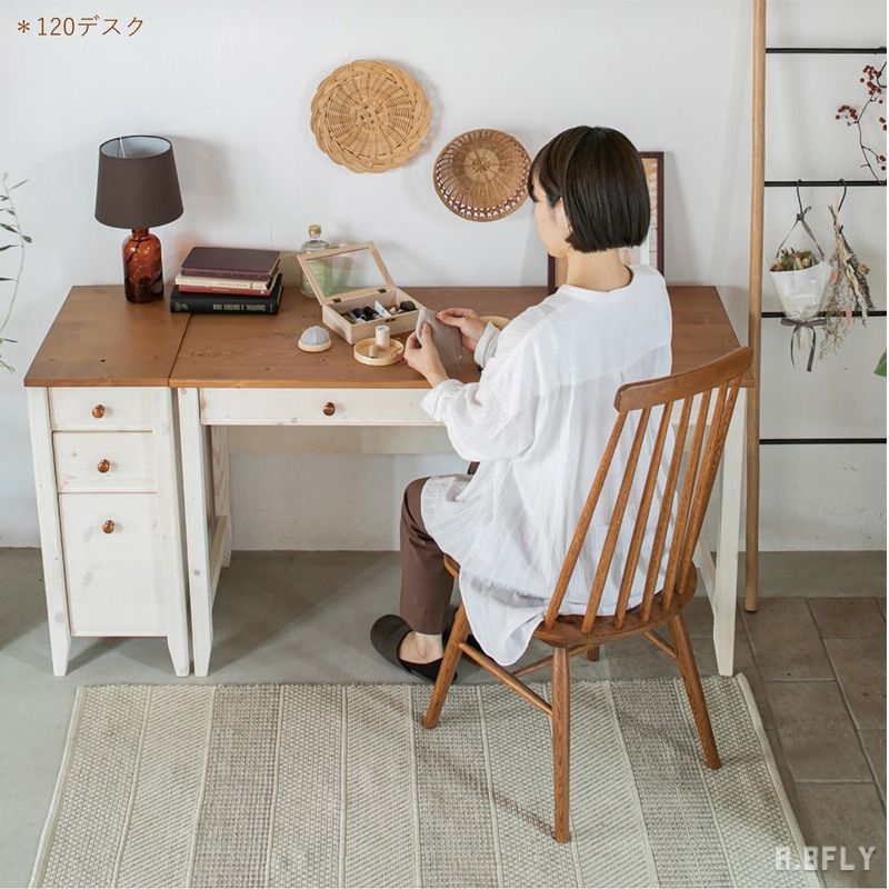 楽天市場】デスク 学習机 学習デスク 天然木 木製デスク 机 作業机