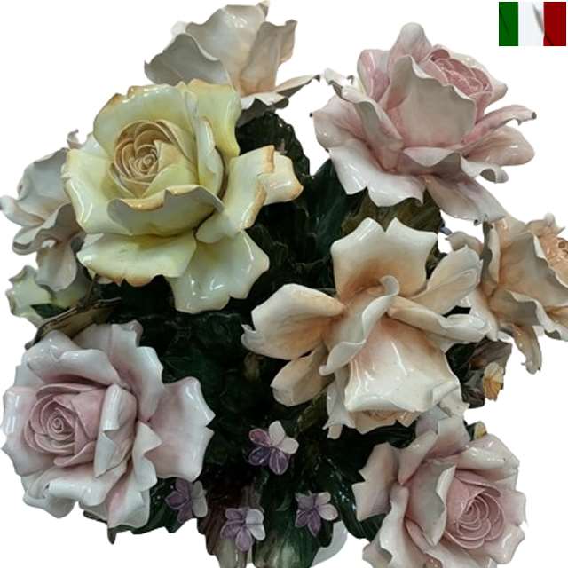 楽天市場】陶花 置物 陶器 花 イタリア オーナメント クラシック