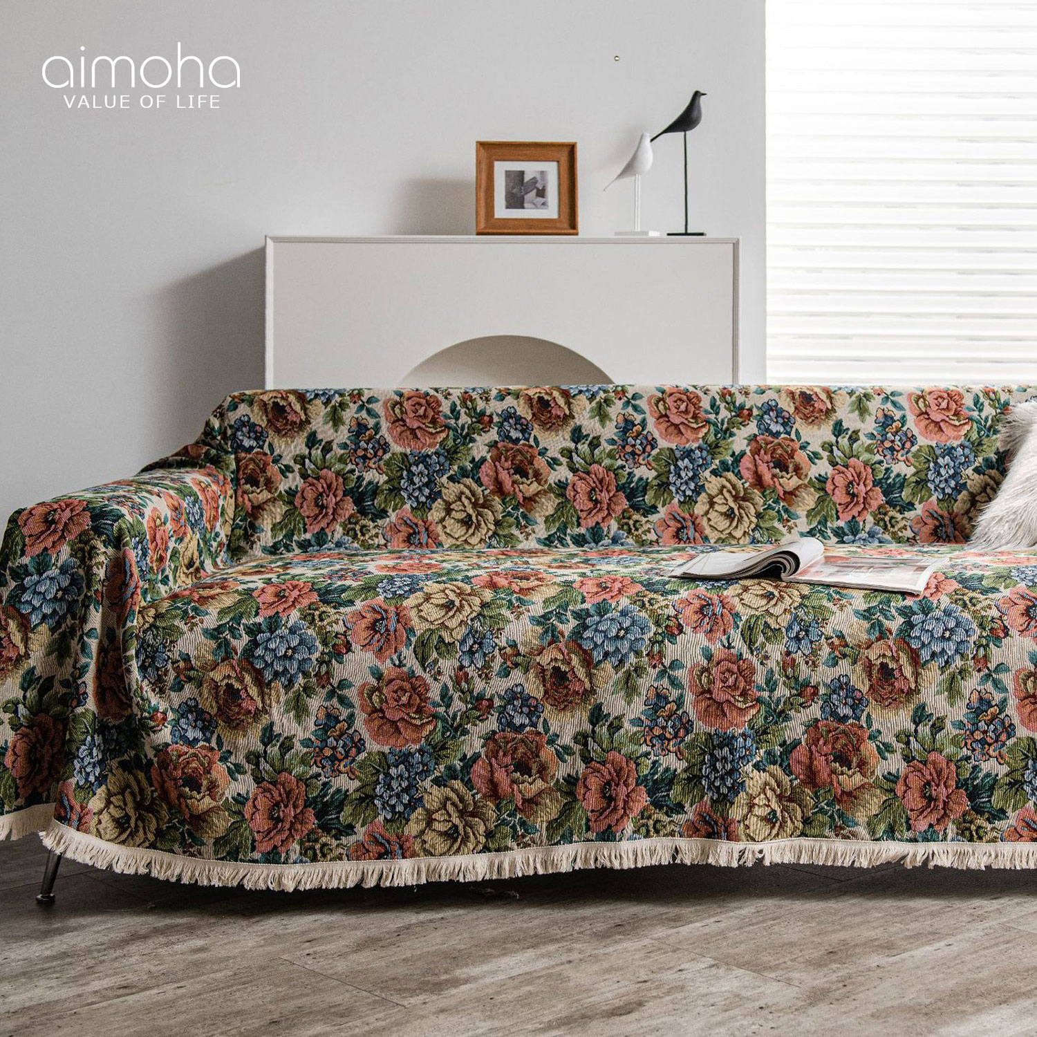 楽天市場】ソファーカバー マルチカバー ラグ おしゃれ アンティーク調