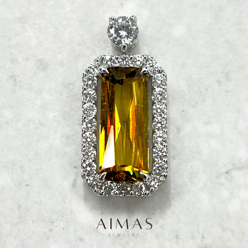 楽天市場】スフェーン 2.78ct ペンダントトップ PT950 プラチナ