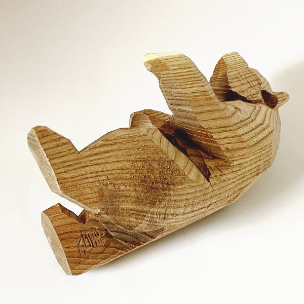 楽天市場】送料無料 一品作 木彫り熊 立熊 佐藤憲治作 【397】槐の