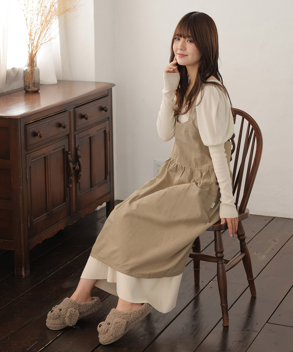 楽天市場】エプロン フレア シンプル 無地 ギャザー 可愛い フェミニン