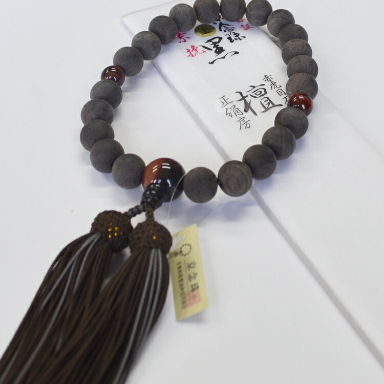 楽天市場】【略式念珠】【男性用数珠】本素挽黒檀 22玉〔赤虎眼仕立