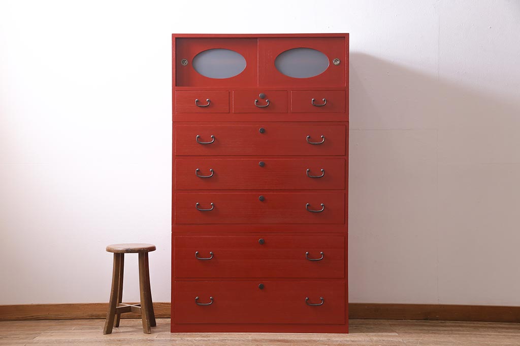 楽天市場】アンティーク家具 昭和初期 桐箪笥 総桐材 すりガラス