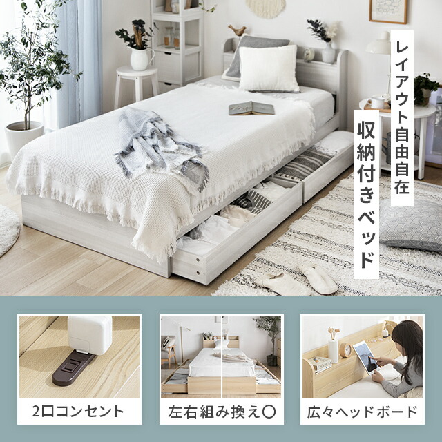 楽天市場】[本日P5倍] クイーン ベッド クイーンベッド ヘッドボード