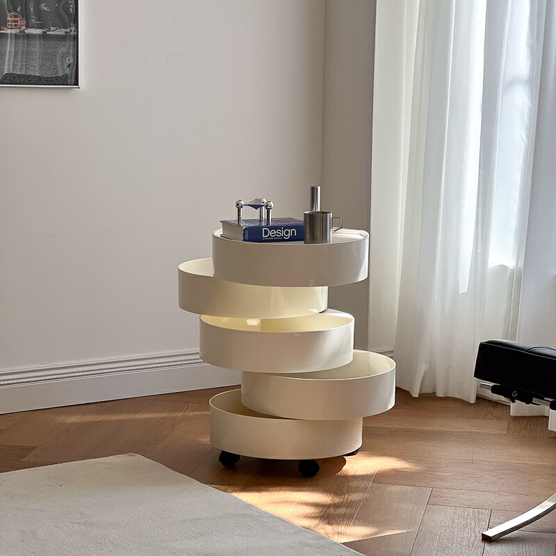 楽天市場】360°回転 キャスター付きラウンドワゴン 5段【ART OF BLACK