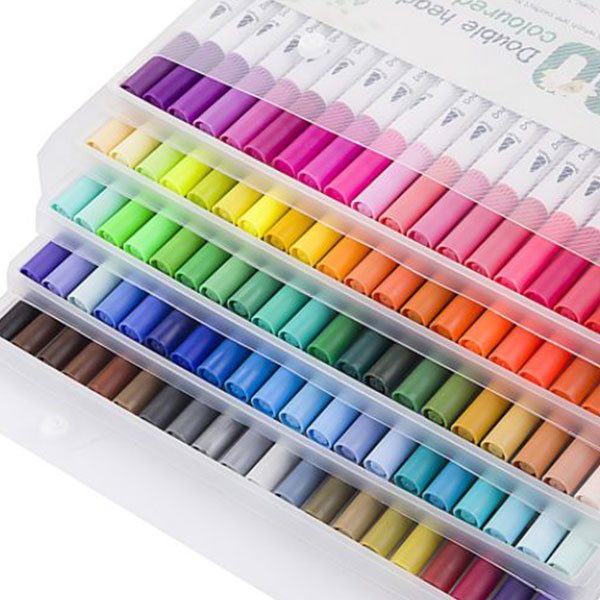 楽天市場】水彩筆ペン 筆ペン 水性マーカー 100色 プレゼント 細ペン