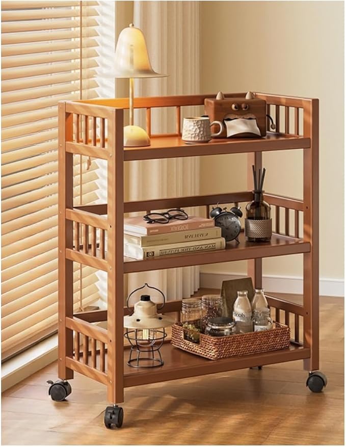 楽天市場】キッチンワゴン キャスター付き スリム おしゃれ 3段 竹製