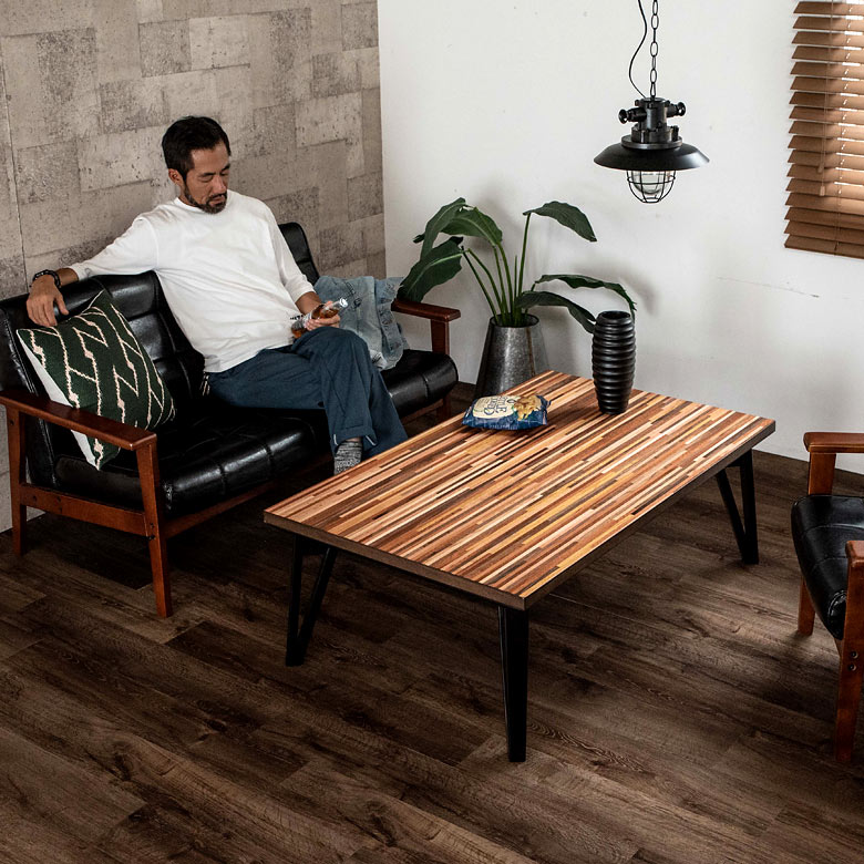 楽天市場】こたつ テーブル 長方形 120×75cm 木製 モザイク ミックス