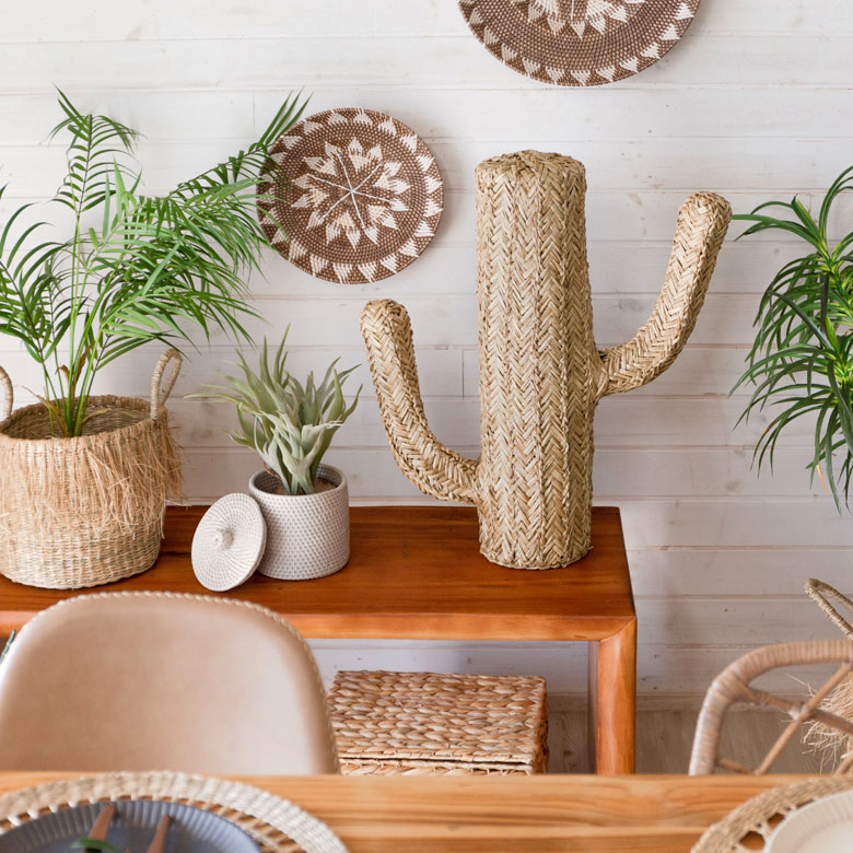 楽天市場】オブジェ サボテン Mサイズ シーグラス スタンド W 52cm D