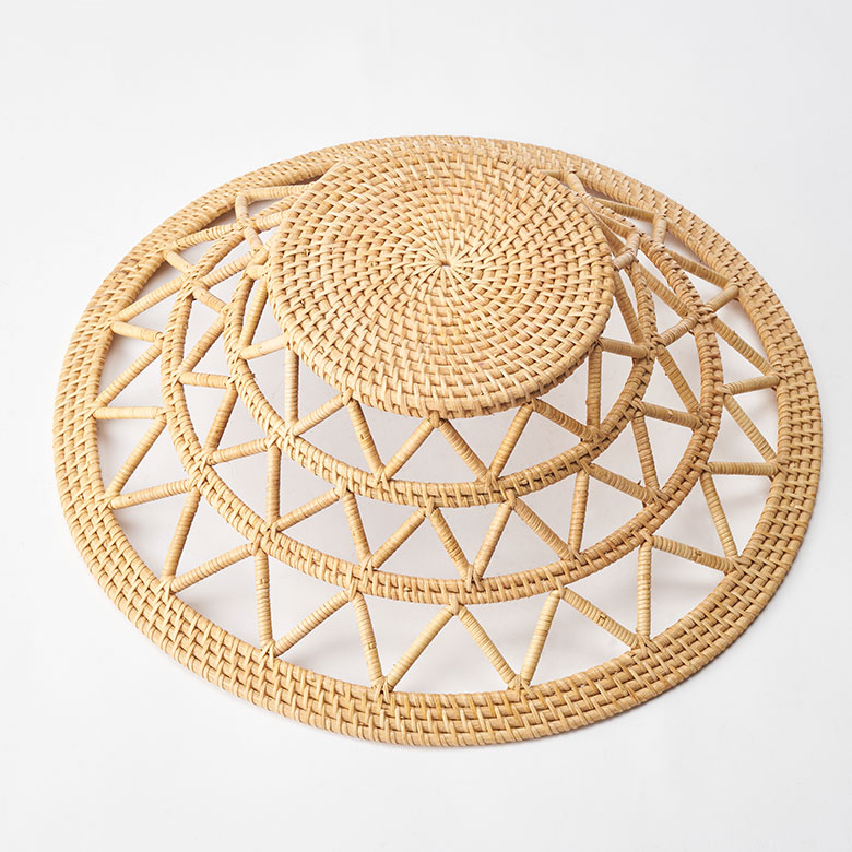 楽天市場】バスケット かご 円形 丸 ラタン 籐 約 W 46cm D 46cm H