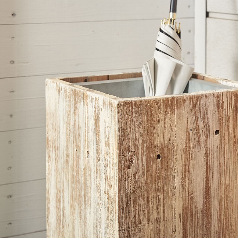 楽天市場】傘立て スリム角型 古木風仕上げ 木製 幅24.5cm Botanique