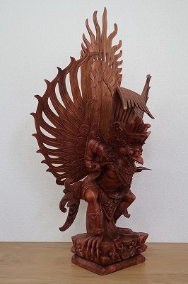 楽天市場】ガルーダの木彫り 100cm 木製スワール無垢材 ガルーダの置物