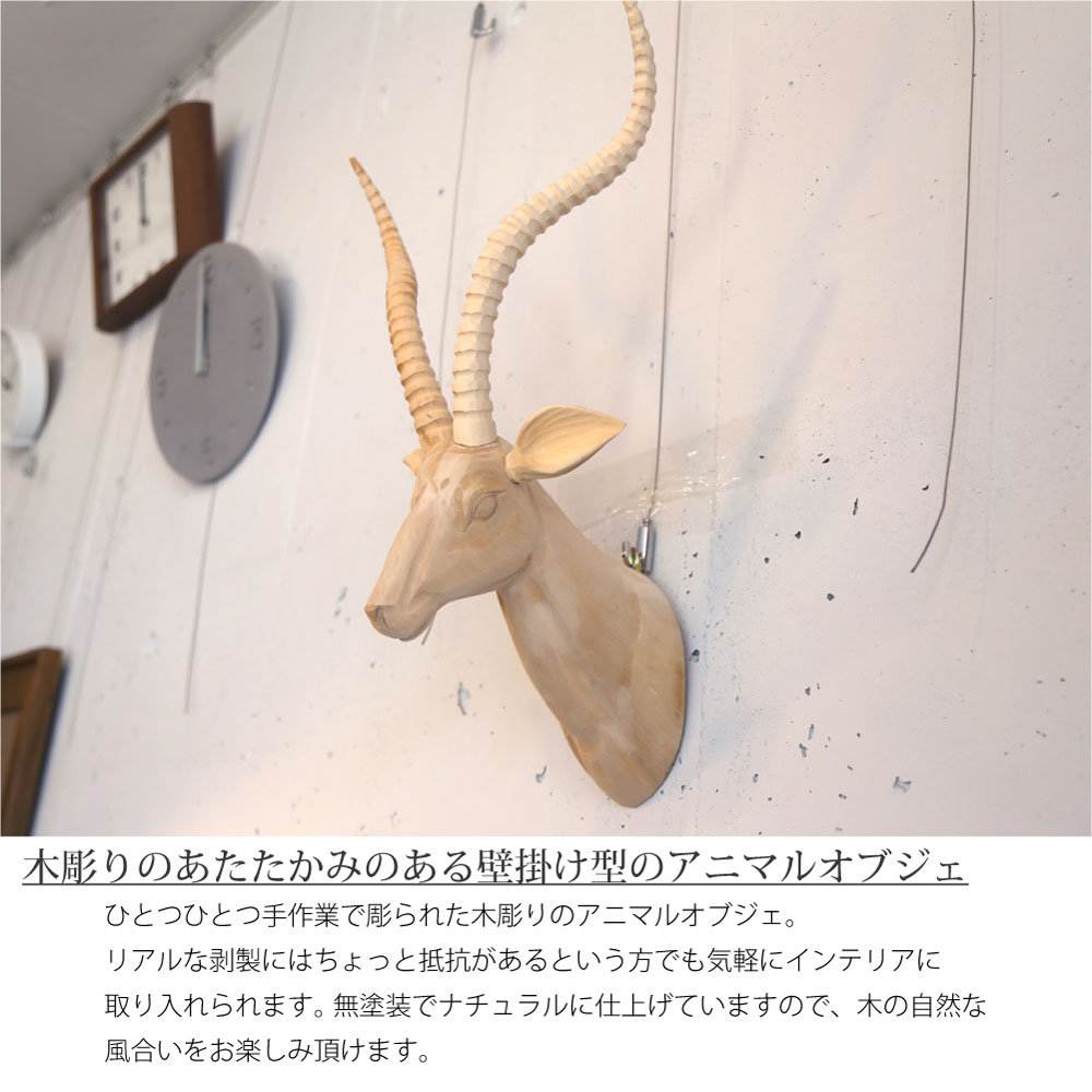 楽天市場】amabro WOOD ANIMAL HEAD Gazelle アニマルヘッド ガゼル