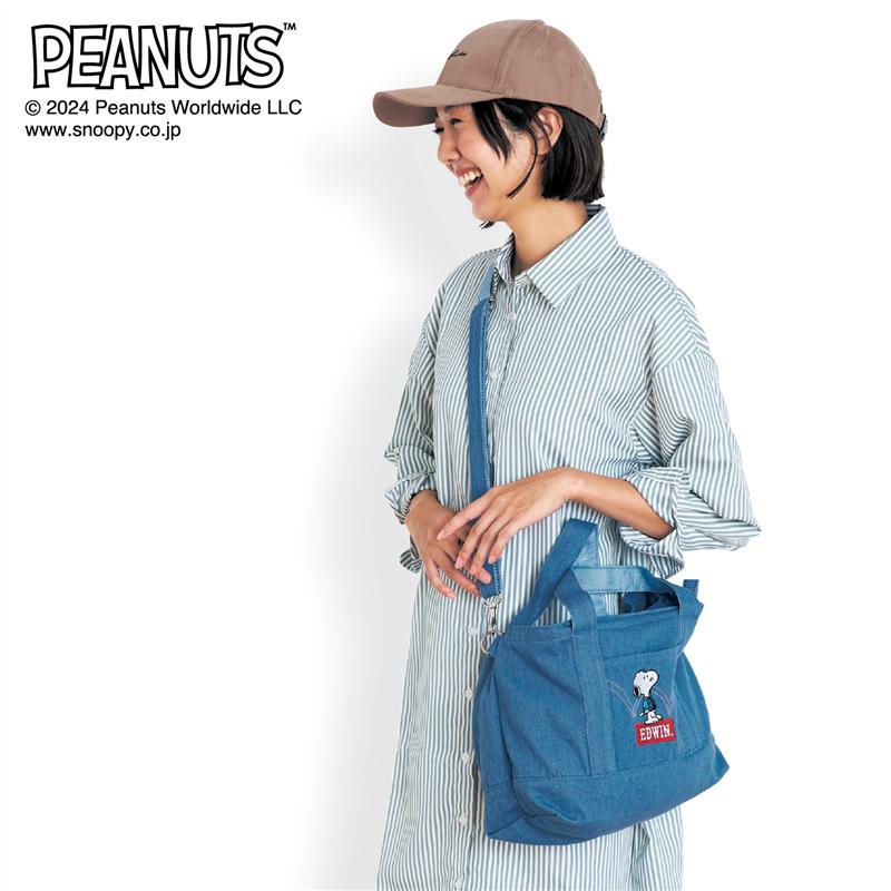 楽天市場】【ベルメゾン】 ピーナッツ/PEANUTS 刺繍デニムトート