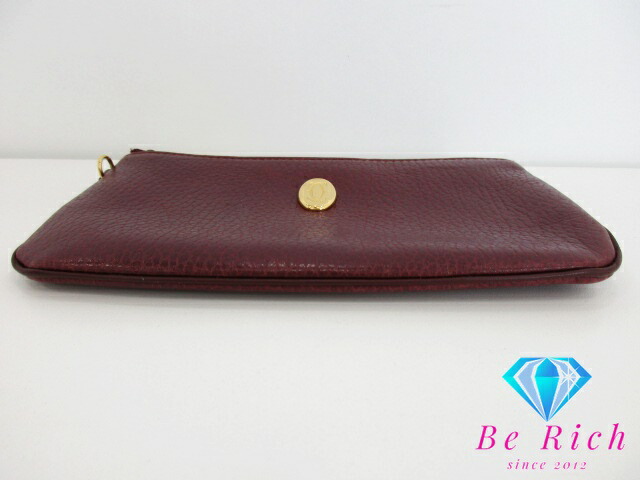 楽天市場】カルティエ Cartier ポーチ ボルドー レザー ロゴ 小物入れ