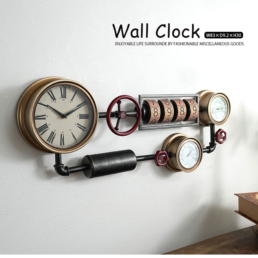 楽天市場】時計 掛け時計 おしゃれ インダストリアル ユニーク