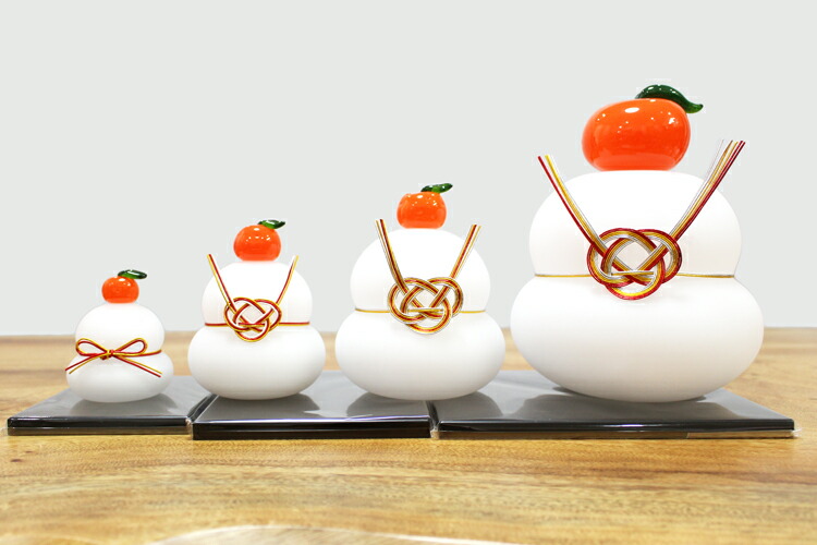 楽天市場】ガラスの白い鏡餅 大（L） glass calico グラスキャリコ