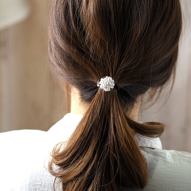 楽天市場】ヘアゴム ミックスパール サークル ゴールド プレート 直径