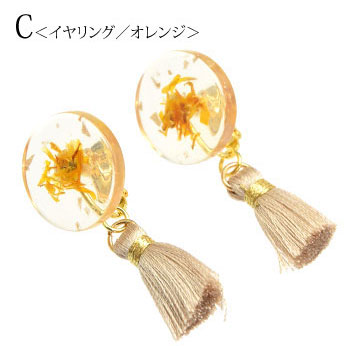 楽天市場】ピアス イヤリング ドライ フラワー＆タッセル BLAZE