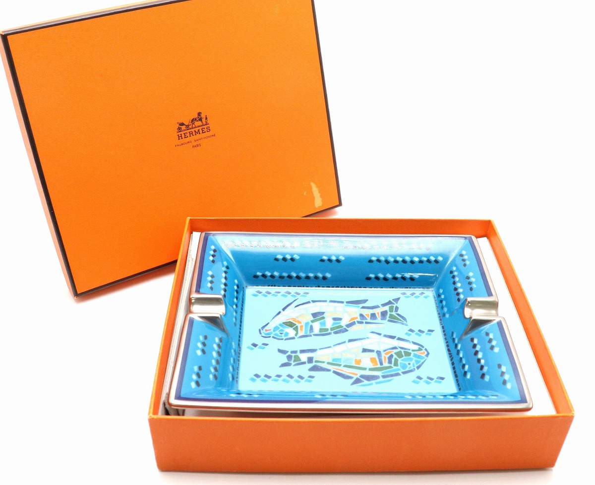 楽天市場】【未使用品】HERMES エルメス アッシュトレイ 灰皿 魚 磁器