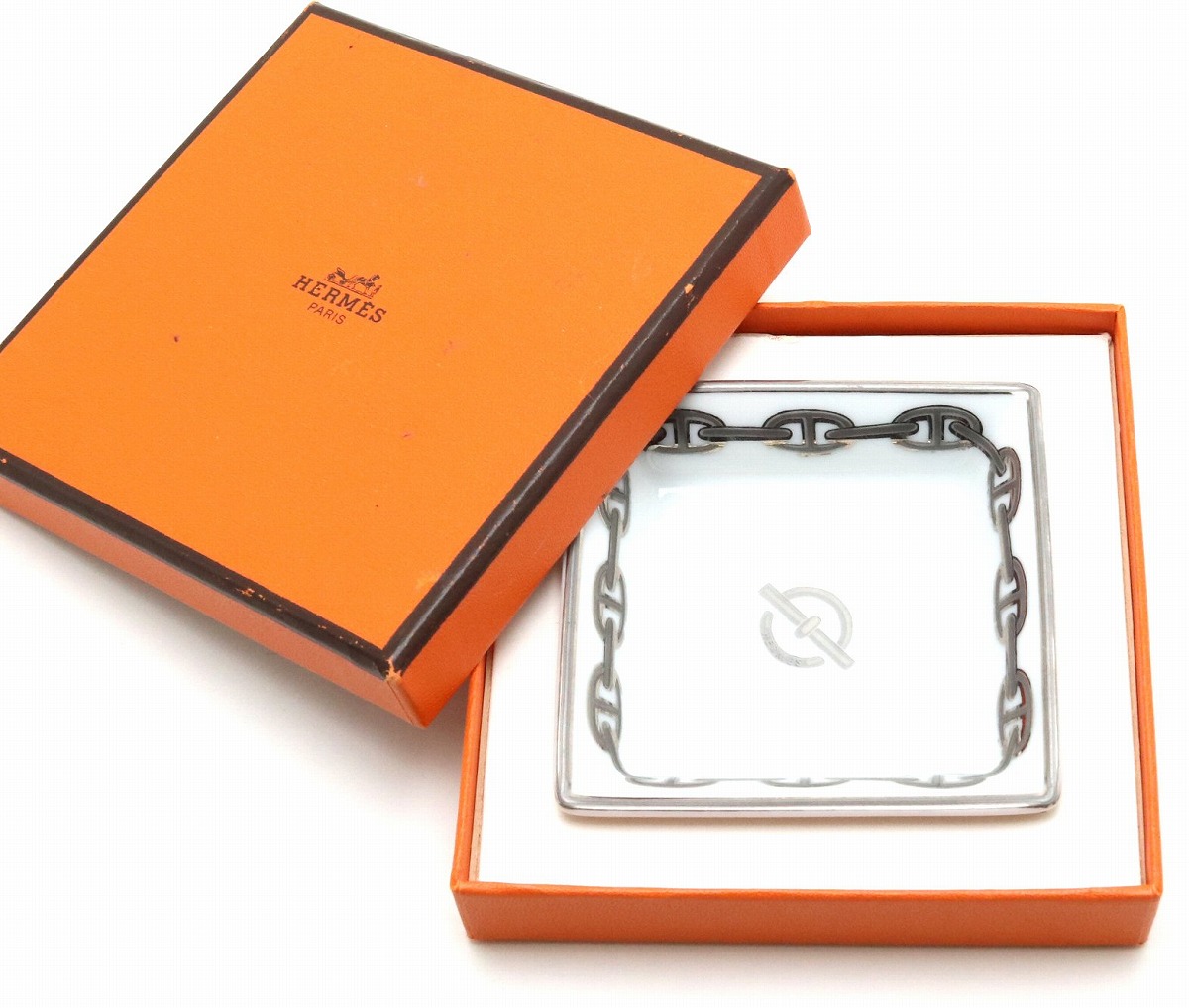楽天市場】HERMES エルメス アッシュトレイ 灰皿 シェーヌダンクル柄