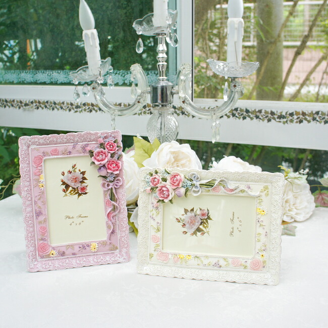 楽天市場】フォトフレーム 写真立て 縦横両用 ローズブーケ ピンク
