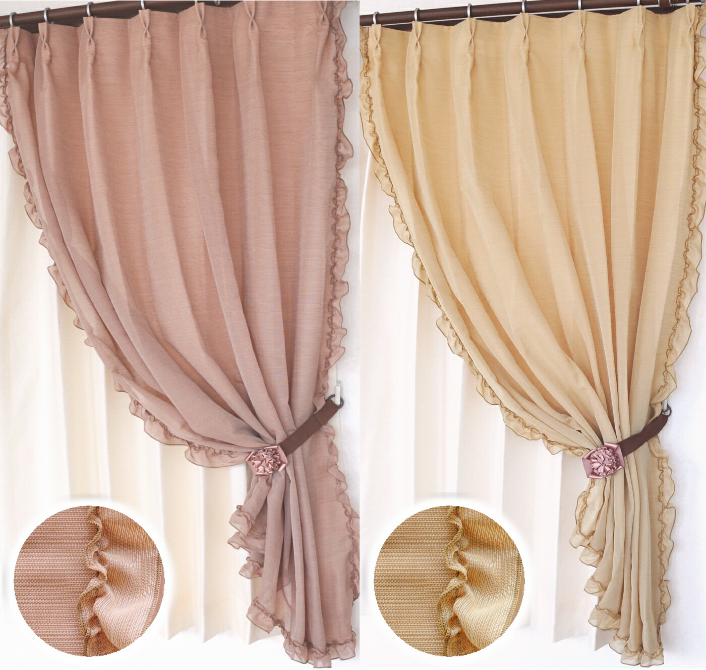 楽天市場】【二重カーテン】姫系カーテン カーテン2枚セット レース付