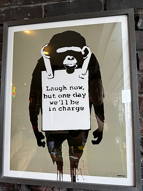 楽天市場】バンクシー アートフレーム （Laugh Now） 木製額付き 絵画