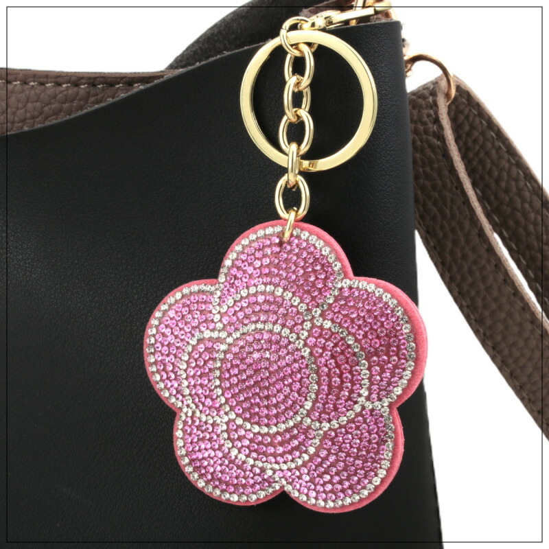 楽天市場】ローズ バッグチャーム クリスタル バッグ キーホルダー